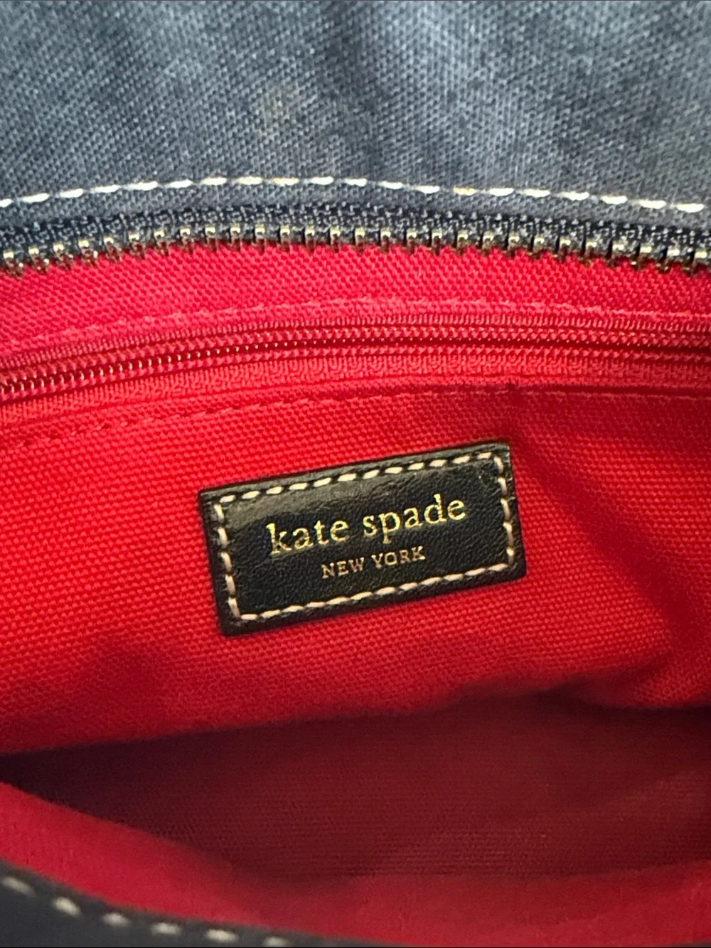 Kate Spade Black Cream & Red Striped Tote Bag | Classic Preppy handbag Purse
